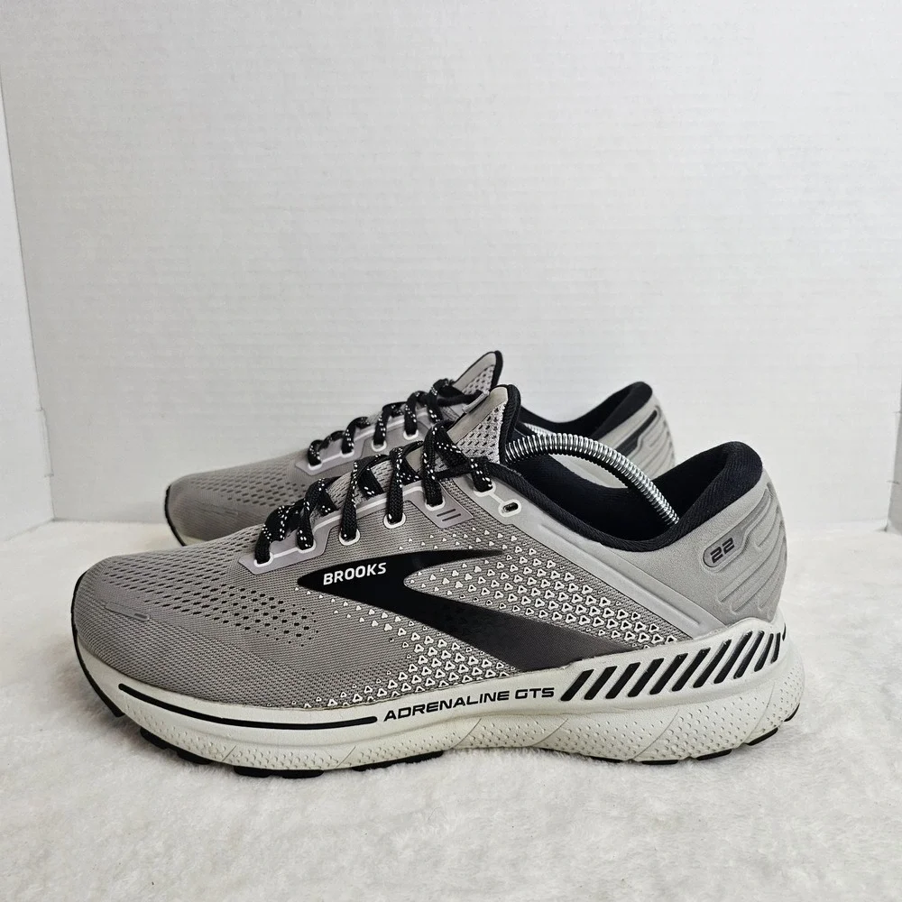 Brooks Adrenaline GTS 22 Men 12 Wide (2E)Grey Black Running Shoes 1103662E012